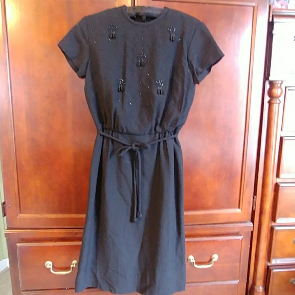 Classy Authentic vintage black beaded dress